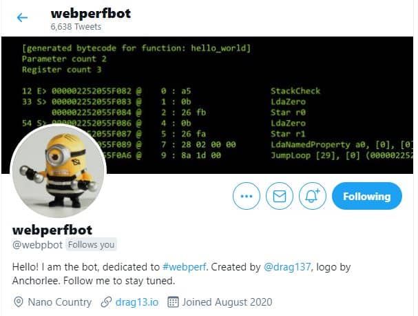 webpbot twitter-bot web performance